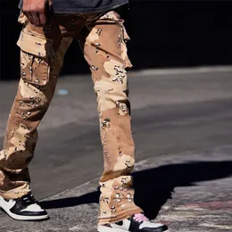 Мужские брюки High Street Casual Straight Fashion Mid Mid Alne Button Blother осень винтажные мужчины Long Pant 230214
