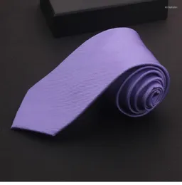 Pajaritas de alta calidad 2023 Diseñadores Marca Moda Traje formal Anfitrión 8 cm Corbata para hombres Taro Corbata púrpura Banquete de boda con caja de regalo