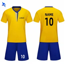 Camisetas ao ar livre Personalize 20-21 Adulto Crianças Futebol Jerseys Define Manga Curta Camisa de Futebol Kits Kits Treinamento de Equipe Jogando Uniformes Sportswear 230215