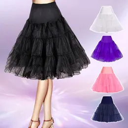 Kjolar kvinnor mode hög midja veckad tutu kjol retro vintage petticoat crinoline underskirt brud balett prom party dekor