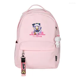 Skolväskor Princess Connect Re: Dive Kawaii Kvinnor Ryggsäck Cartoon Pink Bookbag Liten Travel Bagpack Mini Girls Shoulder