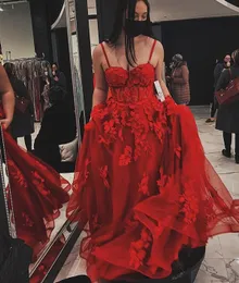 Wine Red Lace Long Evening Dress Sweetheart Open Back A-Line Tulle prom Formella kl￤nningar Robe de Soiree 2023 Vestidos Feast