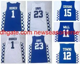 Тренеры колледжа Кентукки 1 Букер 23 Дэвис 3 Ado 11wall 15 Cousins ​​0 Fox 12 Towns Basketball Jerseys.