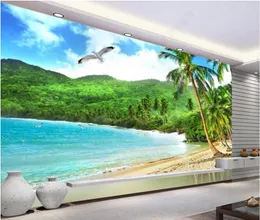 Papéis de parede personalizados Po 3d Room Wallpaper não tecido e seda linda praia pintando murais de parede para paredes 3 d