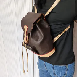 Moda bayan spor açık paketler sırt çantası kadın omuz çanta orta kahverengi ekose sırt çantaları kahverengi çiçek çanta deri cüzdan lüksler tasarımcı çanta çanta