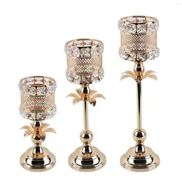 Candle Holders Retro Style Crystal Holder Tealight Pillar Candles Elegant Candlestick Stand For Wedding Gift Christmas Living Room Party