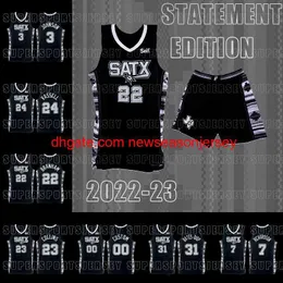 stitched embroidery 2022-23 Custom Basketball Jerseys Doug McDermott Josh Richardson Jakob Poeltl Zach Collins Romeo Langford Jeremy Sochan Devin Vassell