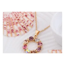 Orecchini Collana Set di gioielli da damigella d'onore Festa di cristallo di nozze Oro 18 carati Set di consegne di goccia di moda africana indiana Dhg1O