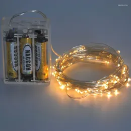 Strings 100 33 stopy 100leds Zdalne sterowanie Bateria LED Fairy Starry String Świąteczny wystrój przyjęcia świątecznego na srebrnym drucie