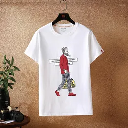 Camisetas masculinas 2023 Confortável camisa do desenho animado de desenhos animados Camisa de moda de hip-hop de grandes dimensões