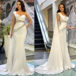 Yaz Kristal Denizkızı Gelinlik Bir Omuz Boncuk Boncuk Backless Gelinlik Vestido de Casamento