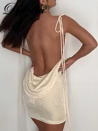 Abiti casual Dulzura Elegante sexy Y2K Abiti con lacci senza maniche Backless Bodycon Mini abiti per le donne 2022 Abiti Club Party Birthday T230210