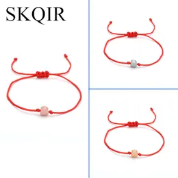 Strand Lucky Stali Stal Round BranseletsBangles Red Nić ​​Smyt Regulowany urok ręcznie robiony bransoletka Do przyjaźni biżuteria dla kobiet