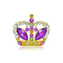 New Crystal Rhinestone Princess Queen Crown Broche Pin Tiara Crown Broches for Women Girls Crown Tiara para Jóias de Aniversário de Banquetes para Festas de Casamento