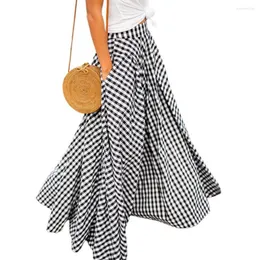 Vintage Plaid Umbrella High Waisted Maxi Skirt With Pockets Slim Fit Maxi For Womens Summer Streetwear From Tdowntownlady 19.99 DHgate.Com