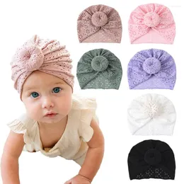 Hair Accessories Cute Baby Hat Solid Color Girls Turban Soft Cotton Born Infant Cap Beanies Headband Children Kids Head-wear