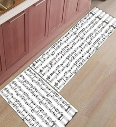 Carpets Tab Music Note Black White Kitchen Mat Modern Bathroom Antislip Area Rugs Living Room Hallway Carpet DoormatCarpets7278711