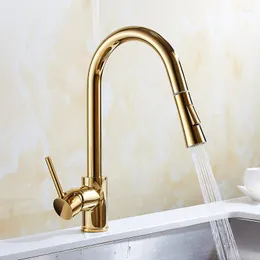 Bathroom Sink Faucets Chrome/Gold/Nickel Kitchen Silver Single Handle Pull Out Tap Hole Rotating Water Mixer