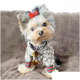Dog Apparel Luxury Esigner Letters Printed Fashion Cowboy Denim Hoodies Cats Dogs Animals Jackets Outdoor Casual Sports Pets Coats C Dhlbd