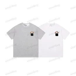 xinxinbuy T-shirt da uomo firmata 23ss Paris move castle Ricamo manica corta da donna in cotone bianco nero grigio XS-2XL