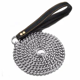 Ketten 15mm 525cm Silber Farbe Edelstahl Hund Slip Leine Kubanische Kette Training Choke Halsband Starke Traktion Praktische HalsketteKetten