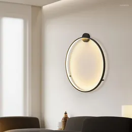 벽 램프 현대 서클 LED 조명 침실 고정물 거실 배경 레스토랑 통로 예술 장식 거울 램프 실내 조명