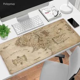 Mouse Pads Wrist Rests Old Map Deskmat Popular Large Mouse Pad 900x400 Deskpad Computer Mousepad XXL Rubber 4mm PC Table Mat Locking Edge Dropshipping T230215