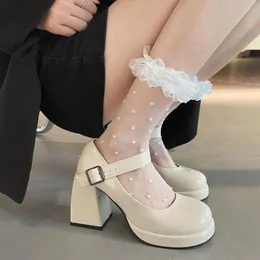 Отсуть обувь женщин Мэри Джейн Лолита Толстая платформа Сандалии 2023 Высокие каблуки насосы летняя вечеринка, дамы Мужер Запатос