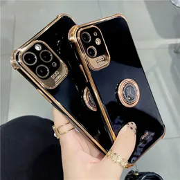 Luxury Black Bling Plating Phone Case för iPhone 15 14 13 12 Pro Max 7 8 Plus X Xs XR 11Pro Max 11 Pro 12mini SE Soft Cover