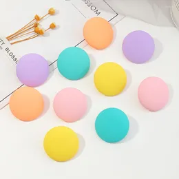 Stud Earrings 2023 Cute Candy Macaron Resin Plastic Round Buttons Retro Niche Earring Female Korean Fashion Jewelry Gifts