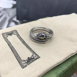 Ringos de banda para homens mulheres designers padr￣o anel de moda de moda turquesa Crystal Metal Metal Ring com letras J￳ias Tamanho 6-11