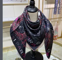 Mujeres Summer Satin Buff 2023 New Designer 100% Silk Square Buff Fast Luxury Letter 90cm Shawl Peque￱o turbante de alta calidad Bufanda para el cabello