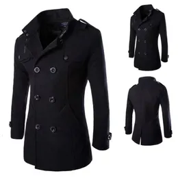 남성용 트렌치 코트 남성용 더블 가슴 코트에 대한 외투를위한 고품질 재킷 모직 재킷 겨울 230216