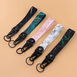 Keychains Simple Marble Lanyard Women For Men Keychain Keyring Gift Fashion Jewelry Motorcycle Accessories