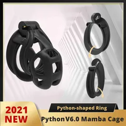 NXY Sex Chastity -Geräte Pure Bird Man's Mamba Cage Männliche Jungfräulichkeitsgerät Doppelbogen Python Penis Ring Erwachsener Sexspielzeug 2022 V6 3d 12235p