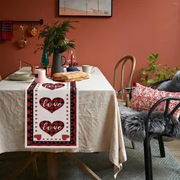 Table Cloth Valentine's Day Flag Love Plaid Cotton Printed Home Decoration Tablecloth Dinning Covers Round #t2g