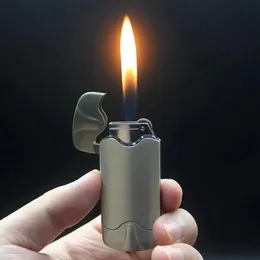 Goedkoop creatief aangepast gas lichter metaal vuur mini navulbare butane fakkel vlam kaarsensters jet slijpen wiel ingition d237o