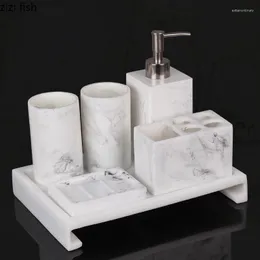 Badzubehör-Set, Kunstharz, für Badezimmer, Lotionsflasche, Mundwasserbecher, Zahnbürstenhalter, Seifenschalen, kreatives Zuhause, Shampoo, Händedesinfektionsflaschen