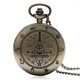 Pocket Watches Free-Mason Eye of Providence Design Quartz Watch Chain Halsband Män kvinnor brons klassiska stil gåvor barn