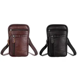 Shoulder Bags Genuine Leather Shoulder Bag for Men Business Multi-Pockets Messenger Bags Mobile Phone Pouch Male Designer Crossbody Bags