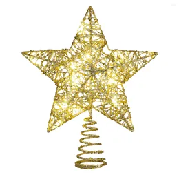 Decorazioni natalizie Topper per albero illuminato a stella Divertenti toppers a LED Lampada a forma di luce dorata sulla cima dell'albero