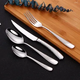 Dinnerware Sets 24 Pcs Silver Cutlery Kitchen Tableware 18/8 Stainless Steel Mirror Silverware Service For 6