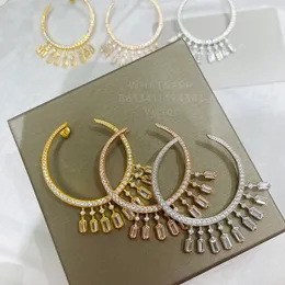 Meska Move Designer Designer Earrings Earring for Woman Diamond Gold Flated 18K T0p Quality 925銀最高のカウンター品質はプレミアムギフトをフェードしません014
