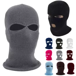 New Knit 3 Hole Face Mask Ski Mask Balaclava Hat Face Beanie Cap Snow Winter Motorcycle Helmet Hat Maschere firmate