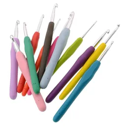 크래프트 도구 14pcs/set diy crochet hooks 2mm-10mm 스무딩 니트 바늘 아트 SN690 용 인체 공학적 소프트 그립 핸들