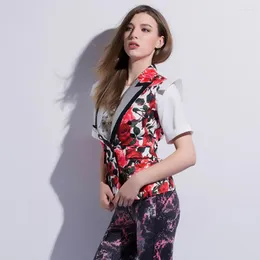 Kamizelki damskie Casual Spring Designer Rose Rose Druku