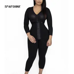 Kadın şekillendiricileri kadın bodysuit postpartumtum kontrol shapewear uzun kolu tam vücut faja ile sütyen 230215