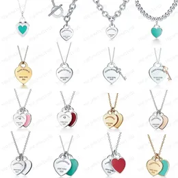 Women Designer Jewelry Love Heart Checklaces 925 Collar colgante de plata