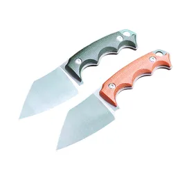 Hot M6695 Coltello dritto di sopravvivenza 14C28N Lama Tanto satinata Tang completo Manico in lino Escursione di campeggio esterna Caccia Coltelli a lama fissa con Kydex