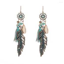 Brincos Dangle Antique Vintage Bohemian Tassel Fringe Fringe Stones para Mulheres Garotas Festas de Casamento Jóias de Jóias